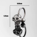 Silver stainless steel skull stud earring with 0.65cm width and 1.23cm height dimensions - Silver Skull Shape (S292)