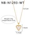 18K goud vergulde roestvrijstalen ketting met hartvormige hanger van wit parelmoer - Hartvormige Witte Schelpstijl (NB-N1293-WT)