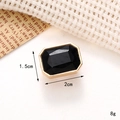 Rectangle black gemstone shoe charm with gold trim, size 1.5x2cm for DIY jewelry accessories - C282 15*20 Black Square Gemstone