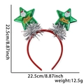 Cerchietto natalizio con Babbo Natale e stella verde su una fascia elastica rossa - Taglia unica / Stile Stella Targa Lettera Babbo Natale