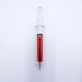 Creative syringe-shaped ballpoint pen with 0.5mm tip and red liquid filling - 0.7mm Black Ink / Red Barrel / Black