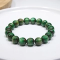 Close-up of bloodstone beaded bracelet with natural green and red marble patterns - 17# (Green Red Bloodstone)