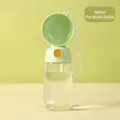 Portable 565ml pet water bottle in lime green and orange for outdoor dog walking - 565ml Water Only / Green