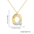 Detailed size specifications for the two-tone letter Q hip-hop style pendant necklace - Two-tone Q