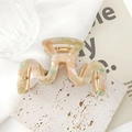 Grande molletta per capelli a serpente con finitura in acetato marmorizzato - Rosa Misto