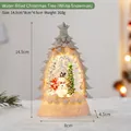 Water lantern Christmas tree with snowman scene, 14.5cm LED glowing decor - Water-filled Christmas Tree (White Snowman)