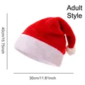 Classic red plush Christmas hat for adults with white trim and 40x30cm size guide - 30*40cm / Red Short Plush (Adult)