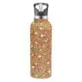 32oz stainless steel insulated water bottle with colorful rhinestones and straw lid - 350ml (12oz) / Multi-color Gold