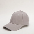 Close-up of light gray cotton twill baseball cap with six-panel structure and curved brim - Adjustable / Light Gray