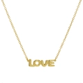 Classic 18k gold plated brass balloon LOVE pendant necklace on a delicate chain - LOVE Style (FN231005)