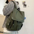 Trendy donkergroene rugzak met grote capaciteit in streetwear stijl voor dames en heren, tas. - Enkele Tas / Groen