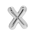 Polished silver alphabet X charm for bubble letter strap bracelet in stainless steel - Silver Letter-X