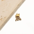 Detailed close-up of 18K gold-plated jellyfish pendant with black inlaid gemstones - 7# Jellyfish Blue Zircon