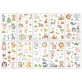 Glitter kids temporary tattoo stickers set featuring colorful cartoon animals SDW-01 to 10 - Glitter Small Animals Series-10 Sheets