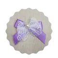 Nœud en ruban violet avec dentelle blanche et perle pour accessoires de poupée - Violet