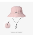 Pink waterproof packable sun hat with adjustable wind cord for outdoor hiking and camping - Pink