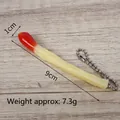 Portachiavi patatine fritte realistiche con effetto ketchup su catenina in argento - Stile Catena a Sfere Patatine al Ketchup