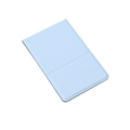 Light blue PU leather portable folding makeup mirror with textured surface and black trim - Small (9*5.5cm) / Sky Blue