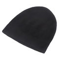 Minimalist black knitted wool beanie hat with a soft texture and warm Japanese style - 54-60cm / Black