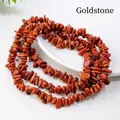 Strand of irregular brown goldstone chips with sparkling finish for DIY jewelry - Red Goldstone (Circumference Approx. 80cm)