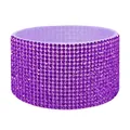 Protective wide silicone boot for tumblers featuring glittering purple rhinestone finish - Grape Purple Rhinestone/Lavender Purple Silver Sleeve