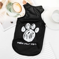 Black pet mesh vest with white paw print and make your mark slogan for small dogs - White Paw Print