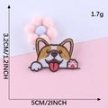 Embroidered corgi puppy iron-on patch for children clothing DIY crafts 5x3.2cm - Tongue Out Corgi (B4L-B-4-5)