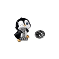 Lindo broche de pingüino esmaltado con letra I de cristal y cierre de mariposa - Pingüino Con la Letra I (CZ0879-1)