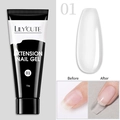 Gel per allungamento unghie 15ml LILY'CUTE colore 01 con tubo ed effetto prima-dopo - 01-Trasparente