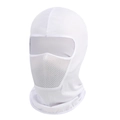 High-definition detail showing the breathable mesh layer of this white outdoor ski mask - L(58-60cm) / White