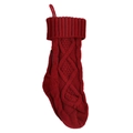 Red Rhombus Knit Sock Small 37cm