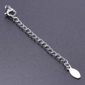 Silver metal necklace extender chain with lobster clasp and oval tag for DIY jewelry - S1657 Teardrop Tag With Clasp / Silver