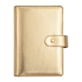 Golden Saffiano leather binder journal with metallic finish and snap button closure - Case Only-Shiny Gold