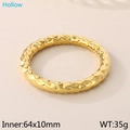 Brazalete dorado de acero inoxidable con elegante textura de celosía de diamantes - Diámetro Interior 64*10mm / Dorado
