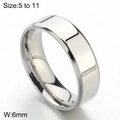 Polished silver stainless steel 6mm wedding band ring for men and women, sizes 5 to 11 - US 11 / 6mm Steel (KR102953-WGBL)