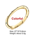 Detail of golden oval screw clasp with colorful star stones inlay for DIY jewelry - Style 46 (Gold with Multi-color Star Pattern Clasp)