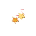 Gold-plated stainless steel flower pendant with orange and white enamel details - Five-Petal Flower (Orange)