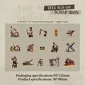 Waste Age theme PET stickers featuring industrial cyberpunk ruins and robots 15pcs set - 15 Pcs / Iron Age