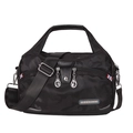 Women's oxford cloth handbag in black camouflage pattern with adjustable shoulder strap - Camo Black