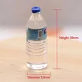 Detailed view of a 30mm miniature water bottle model with blue cap for DIY crafts - Mineral Water 3