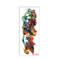 Japanese style waterproof full arm tattoo sticker with geisha and koi fish design - WD-001/Geisha Hannya Mask Koi