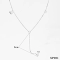 Collar en Y de acero inoxidable plateado con perlas blancas, estilo XP001 - Plata(XP001)