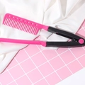 Roze en zwarte V-vormige klemkam voor haarstyling, het steilen en krullen van haar - Rozerood