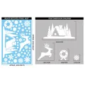 Autocollants de Noël blancs pour fenêtres avec motifs de renne, flocons et maison de neige - BQ428 Maison de Neige