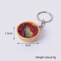 Miniature spicy chili bowl keychain with a 3cm gold bowl and realistic red oil detail - 3cm Gold Bowl-No.14 (Keychain)