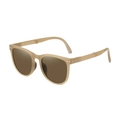Foldable brown matte sunglasses with UV protection and retro semi-transparent frame - 1st Gen - Autumn Sand Tea