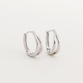 Elegant s925 silver U-shaped double-layer hoop earrings with polished finish - 925 Silver / White Gold