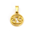 Goldener Sternzeichen-Anhänger Krebs aus poliertem Edelstahl für DIY-Schmuck - Krebs (SP641G-4)