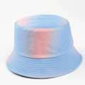Détail du bob dégradé rose et bleu avec des coutures de renfort sur le bord du chapeau - M(56-58cm) / Dégradé Vertical Bleu Rose (21#)