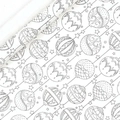 Vintage Christmas kraft wrapping paper with black and white DIY coloring ball patterns - Christmas Bells Graffiti / 43cm*3m